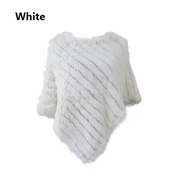 Leah fur poncho- white
