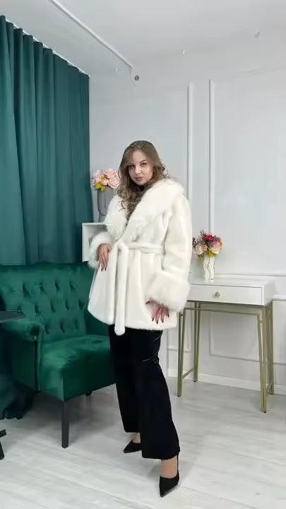 Carrie fake fur coat- beige