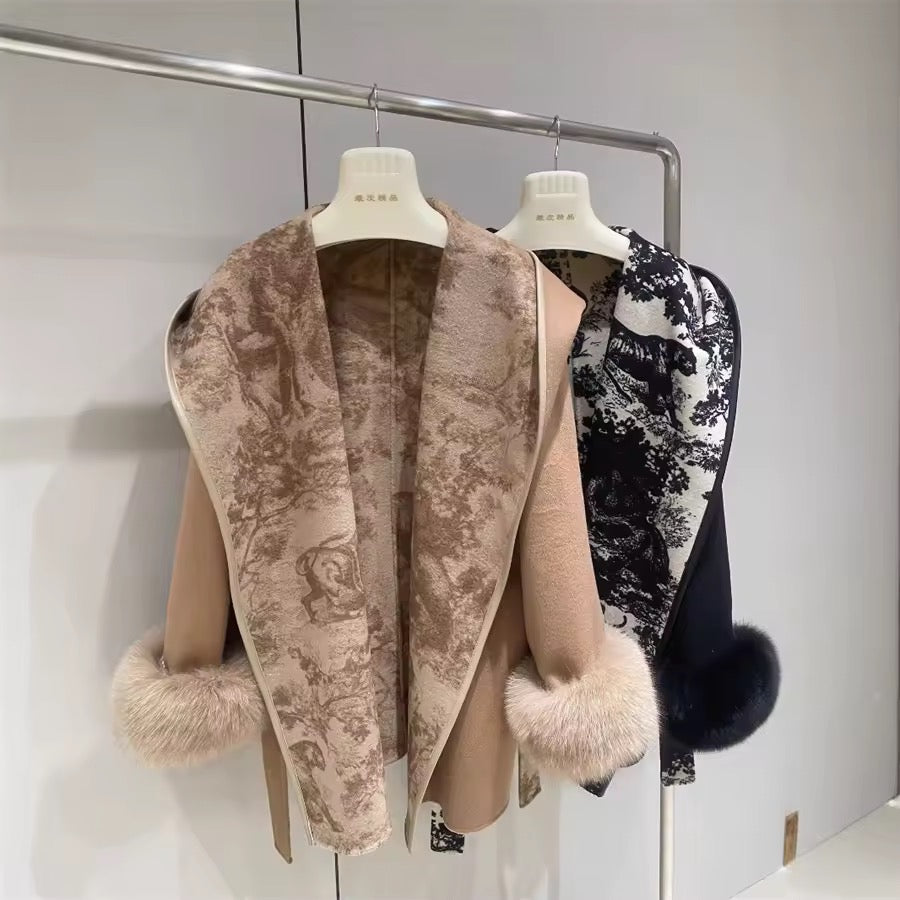 Glinda fur coat- black