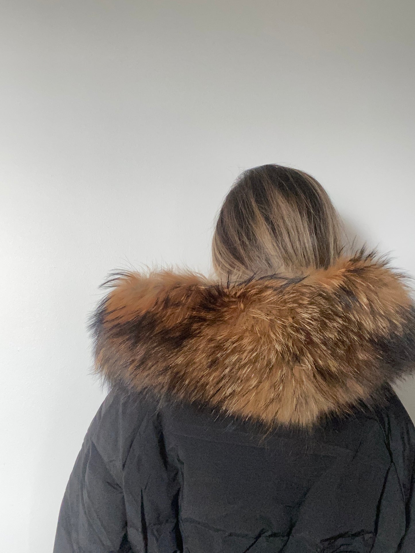 Celine light down coat- black/brown