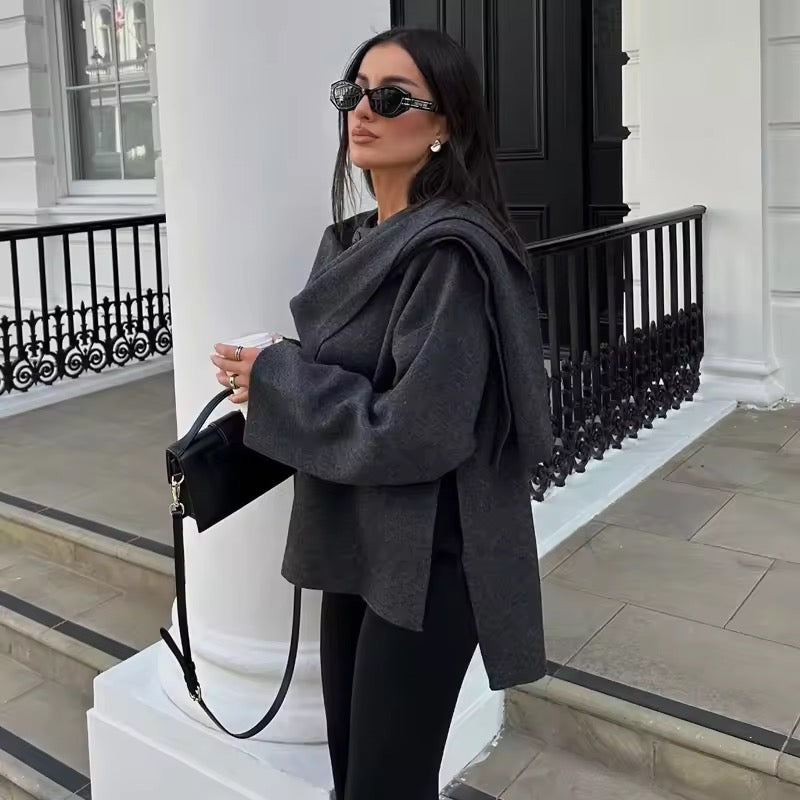 Anais cape- dark grey