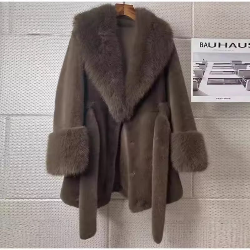 Carrie fake fur coat- brown