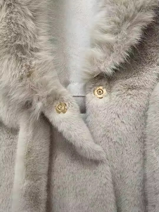 Carrie fake fur coat- deep beige