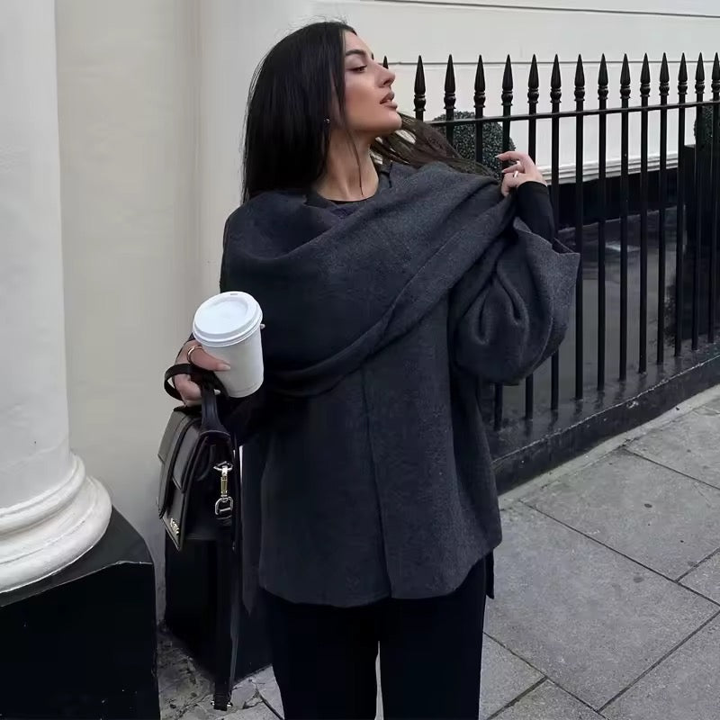Anais cape- dark grey