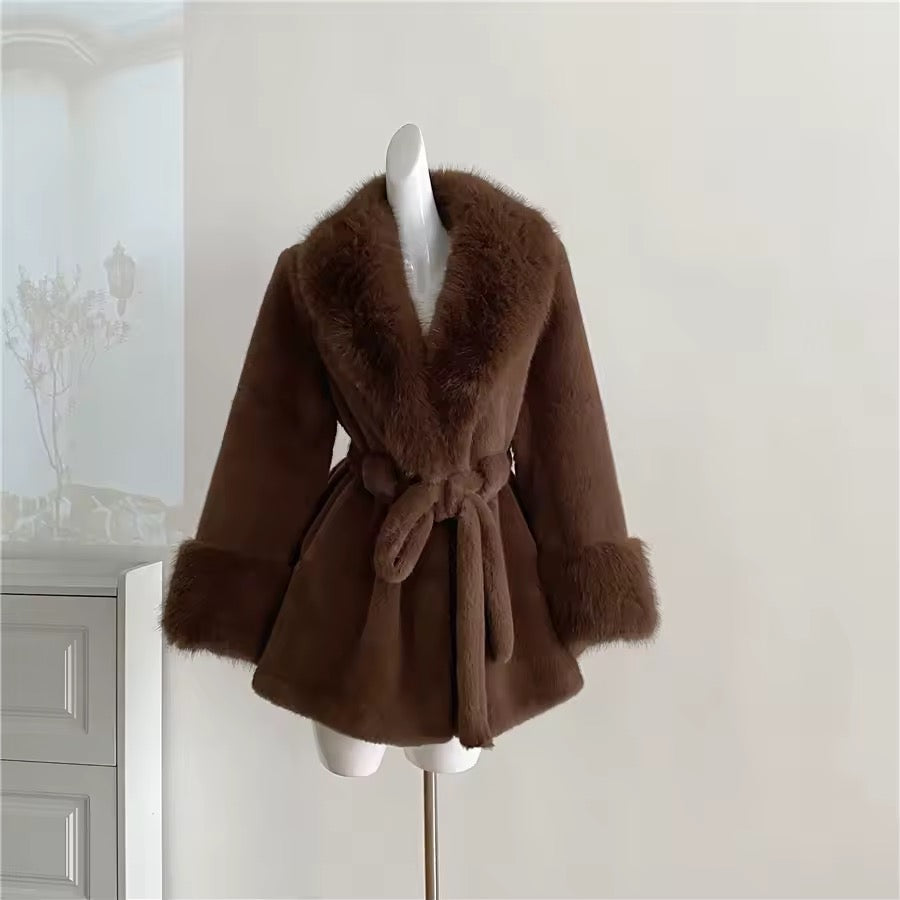 Carrie fake fur coat- brown