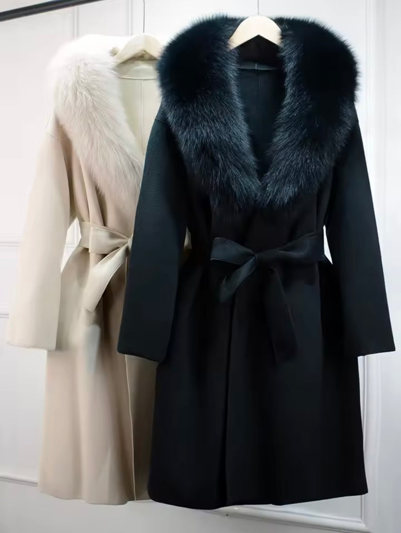 Danielle fur coat- beige