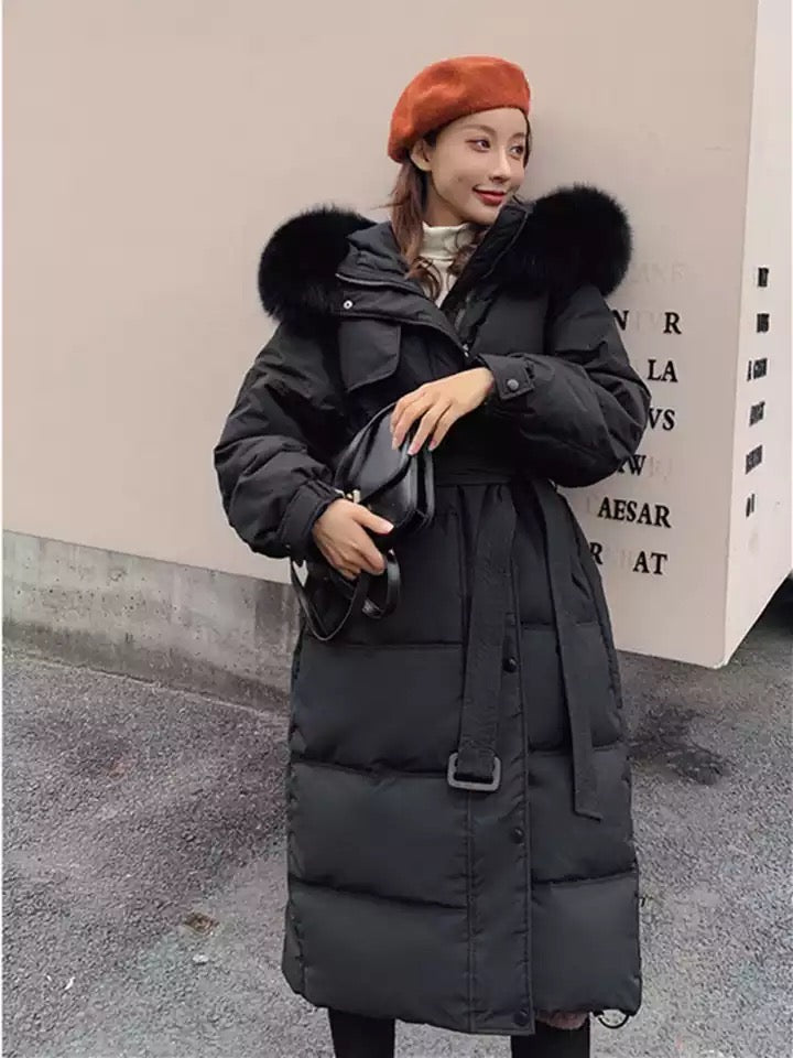Jasmine light down coat- black