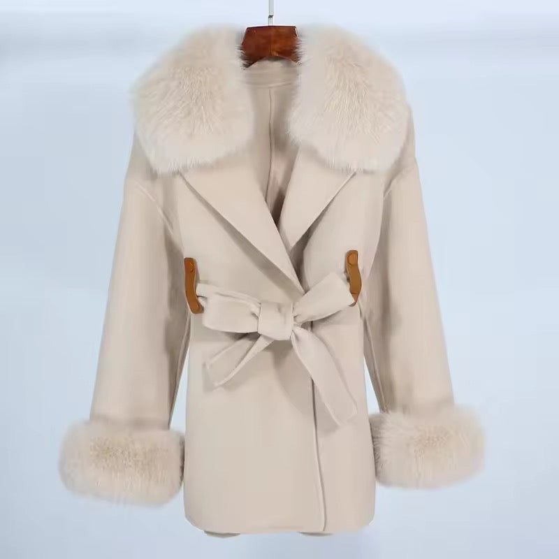 Alissa fur coat- beige