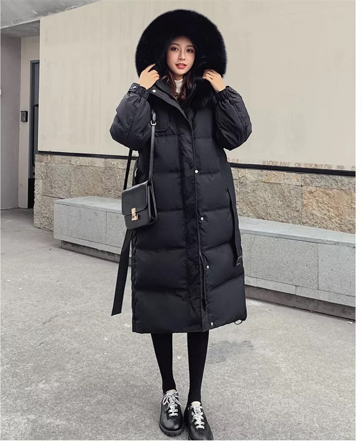 Jasmine light down coat- black