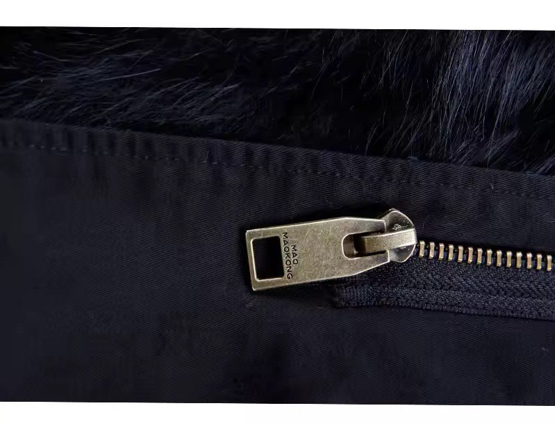 Georgina x- long fur parka- black