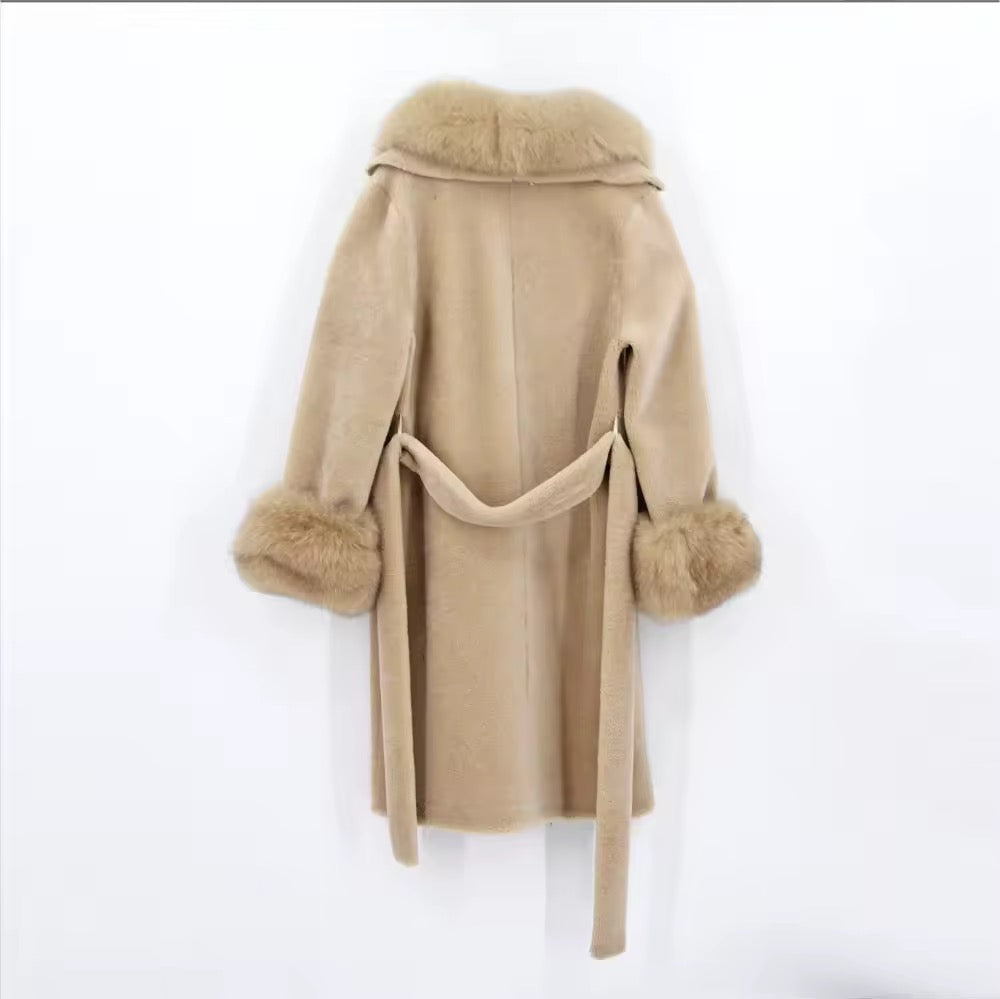 Luna fur coat- khaki