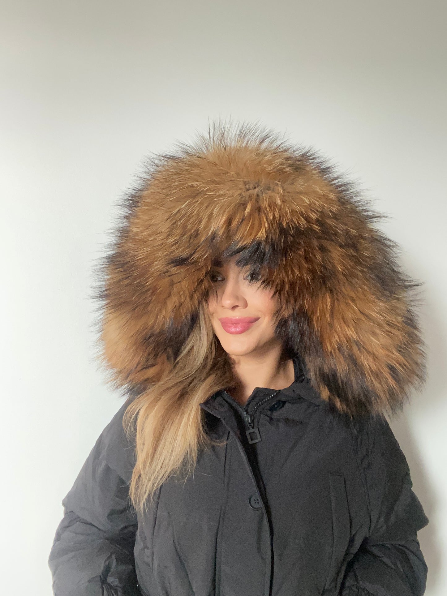Celine light down coat- black/brown