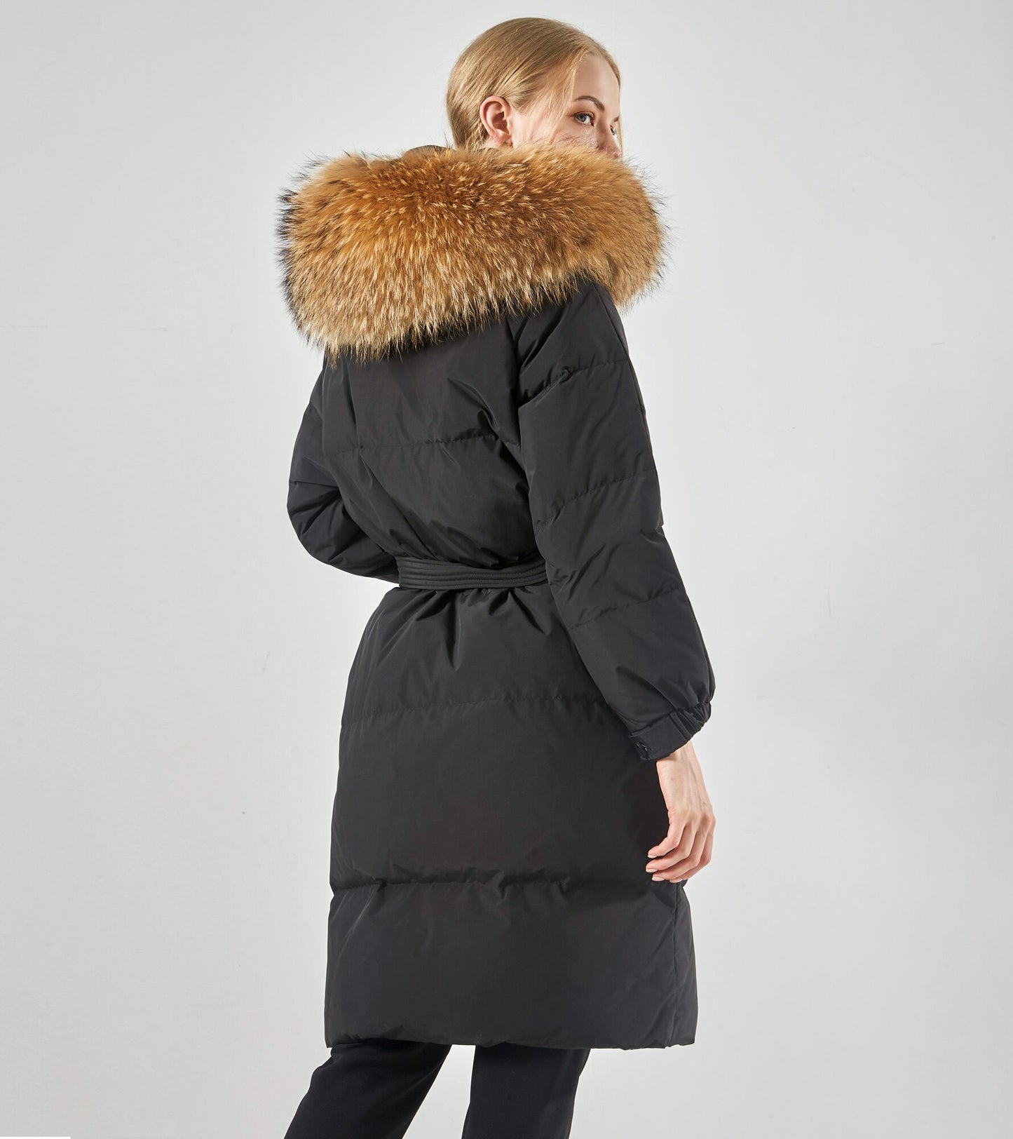 Celine light down coat- black/brown