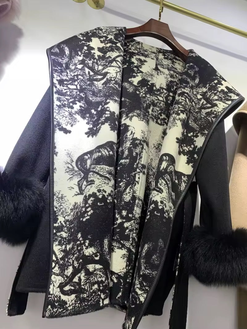 Glinda fur coat- black