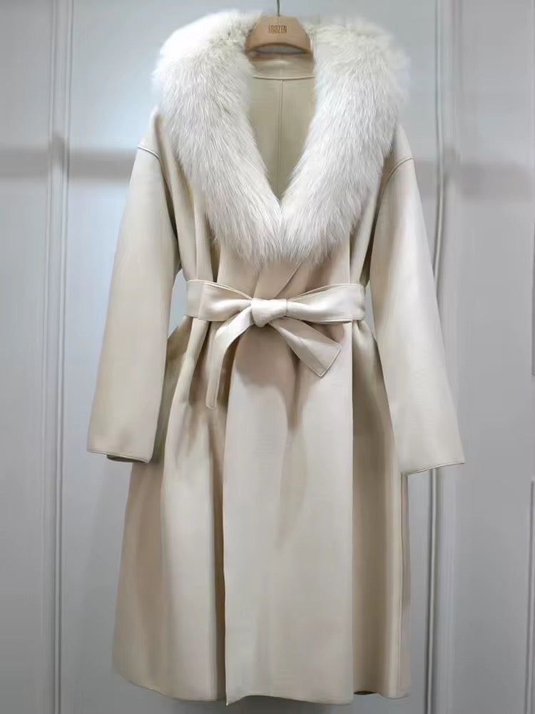 Danielle fur coat- beige