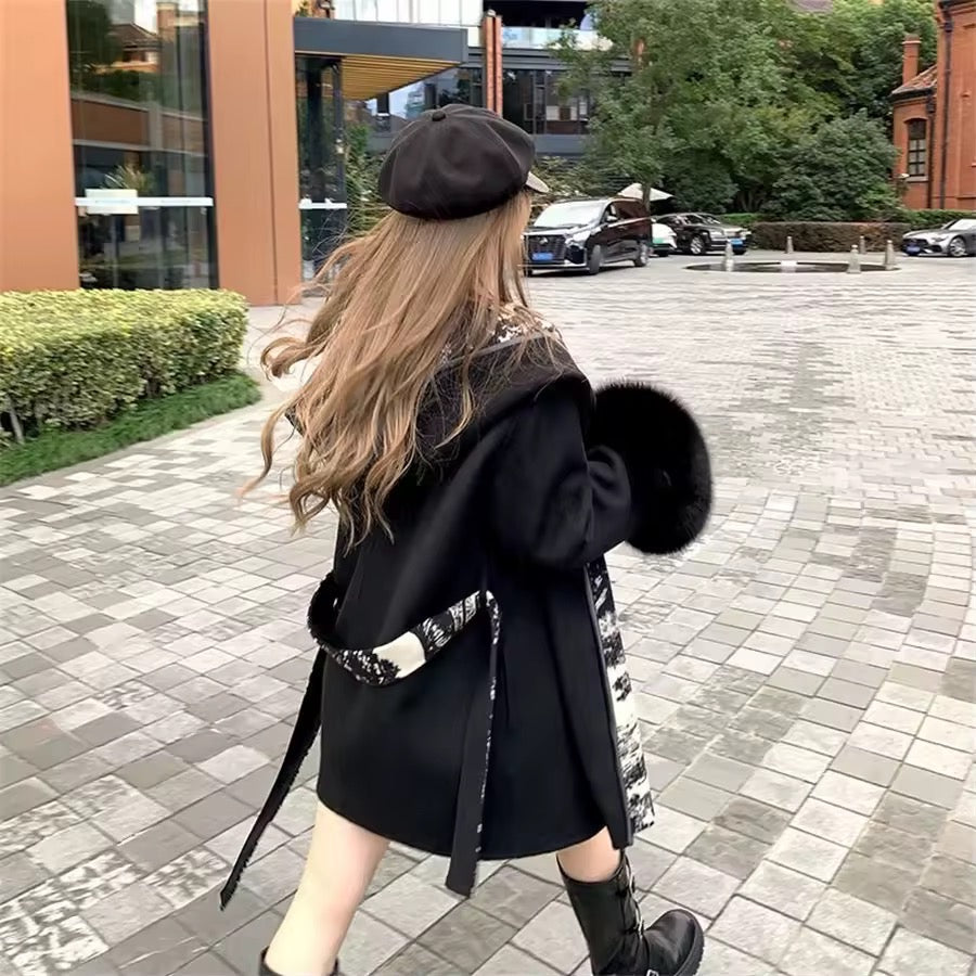 Glinda fur coat- black