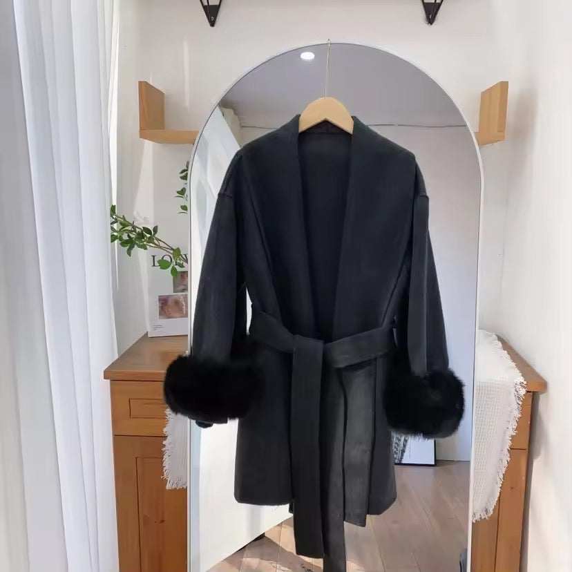 Betsy fur coat- black