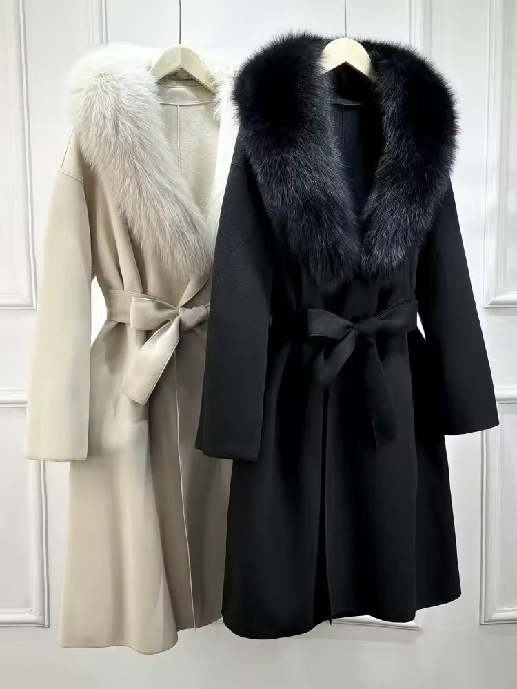 Danielle fur coat- beige