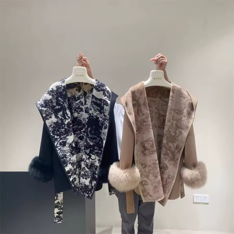 Glinda fur coat- black
