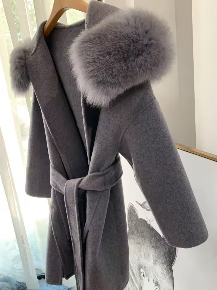 Noelia fur coat- grey