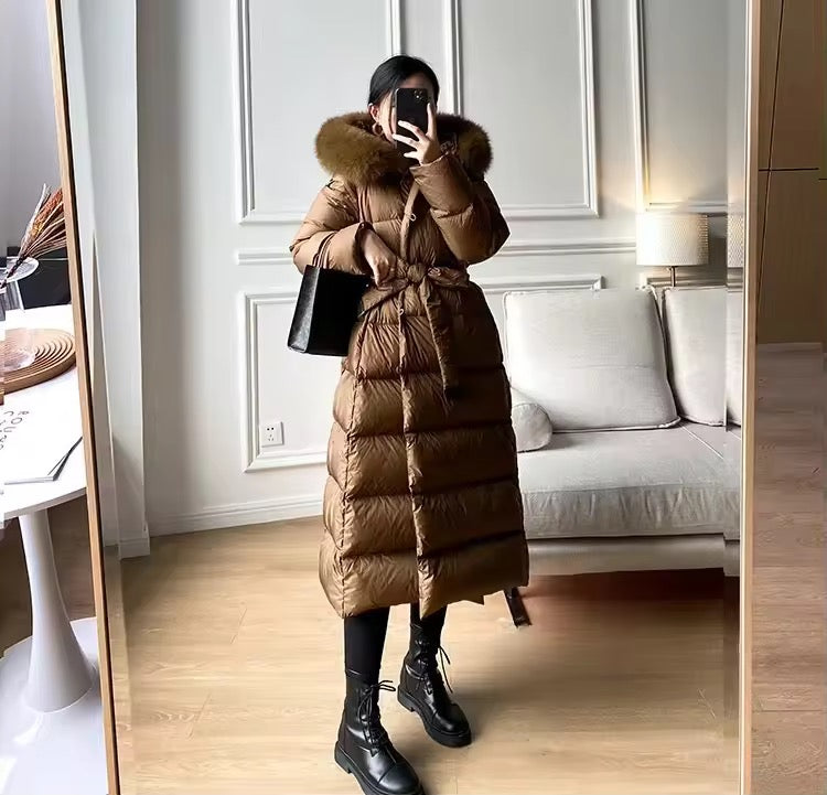 Belle down coat- brown