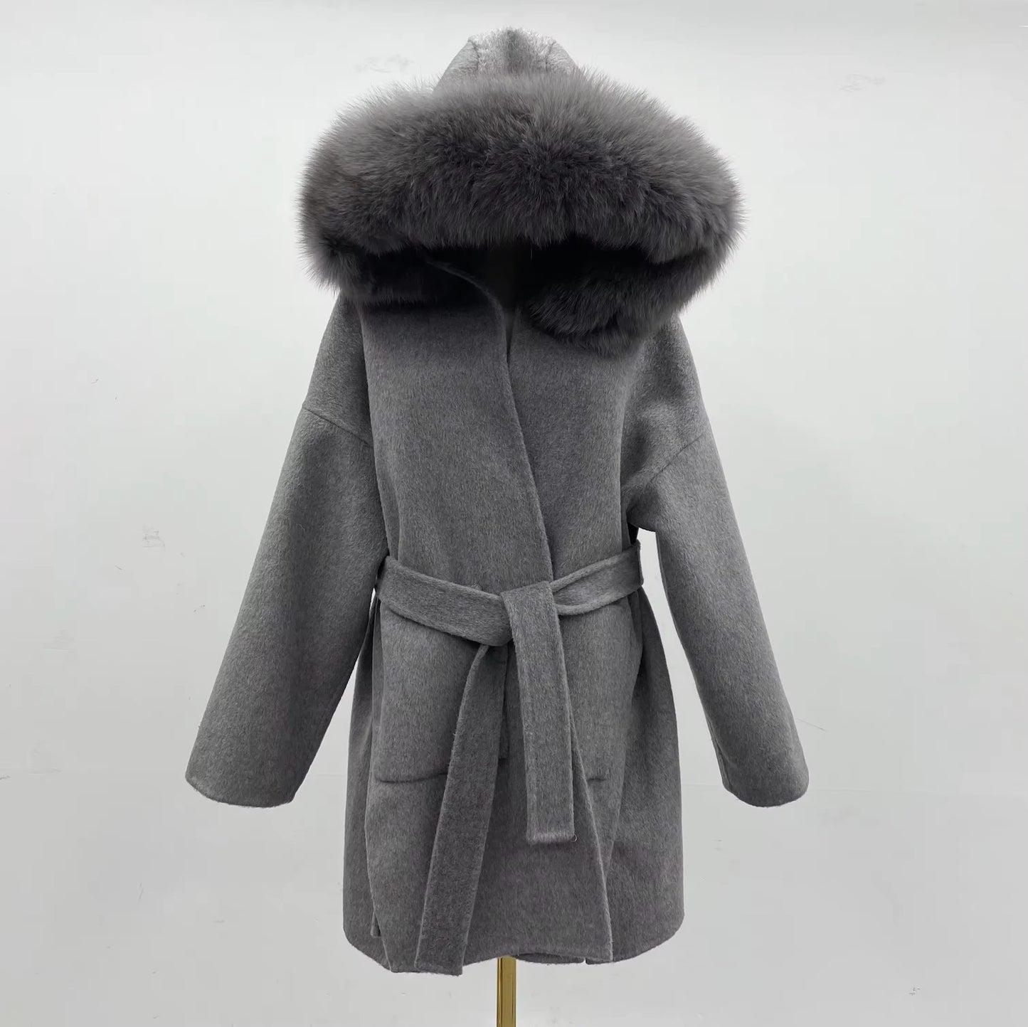 Noelia fur coat- grey