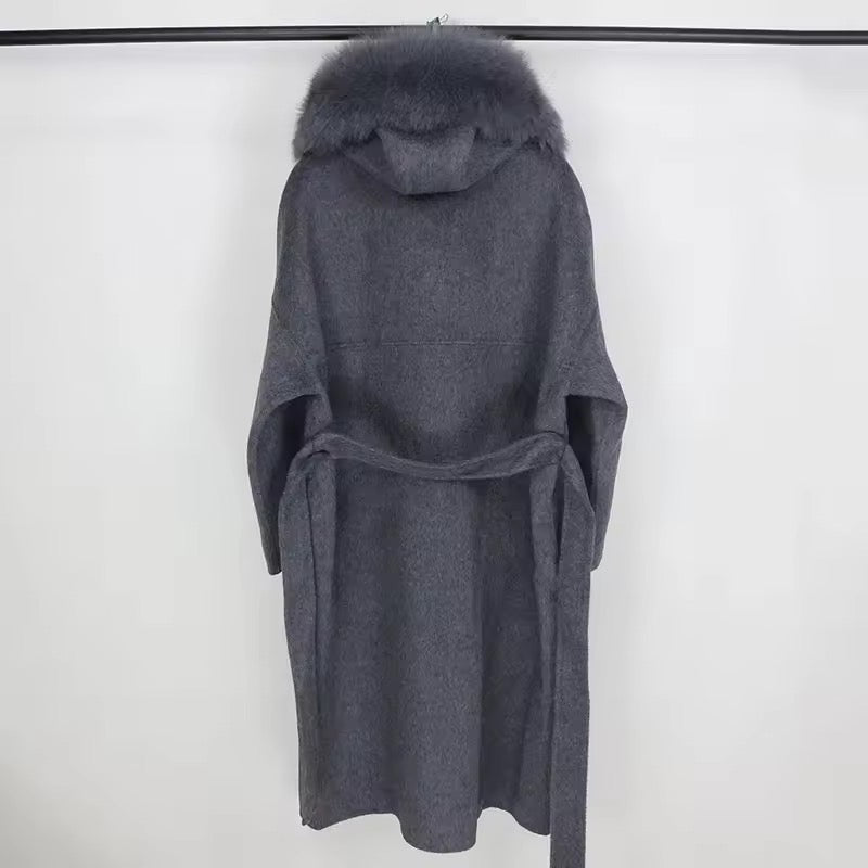 Noelia fur coat long- grey
