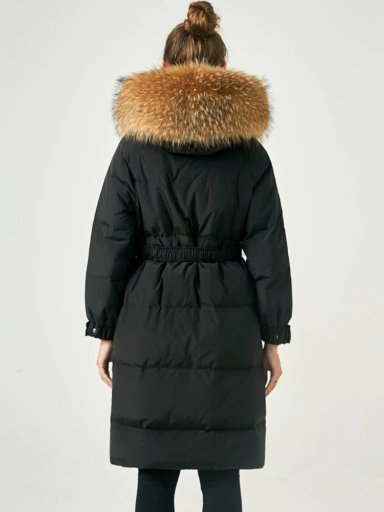 Tessa down coat- black/brown