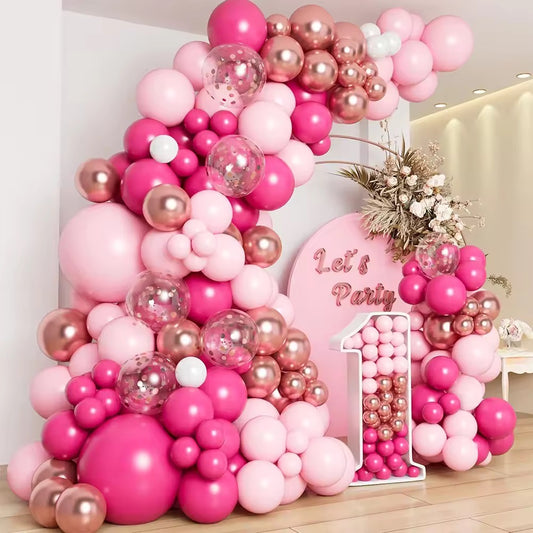 Balloon garland- mixed pink