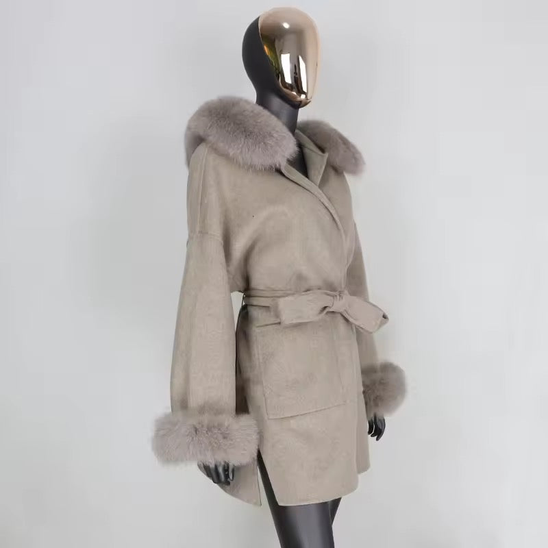 Noelia fur coat plus- deep beige