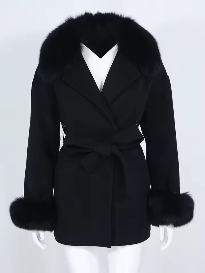 Sandra fur coat- black