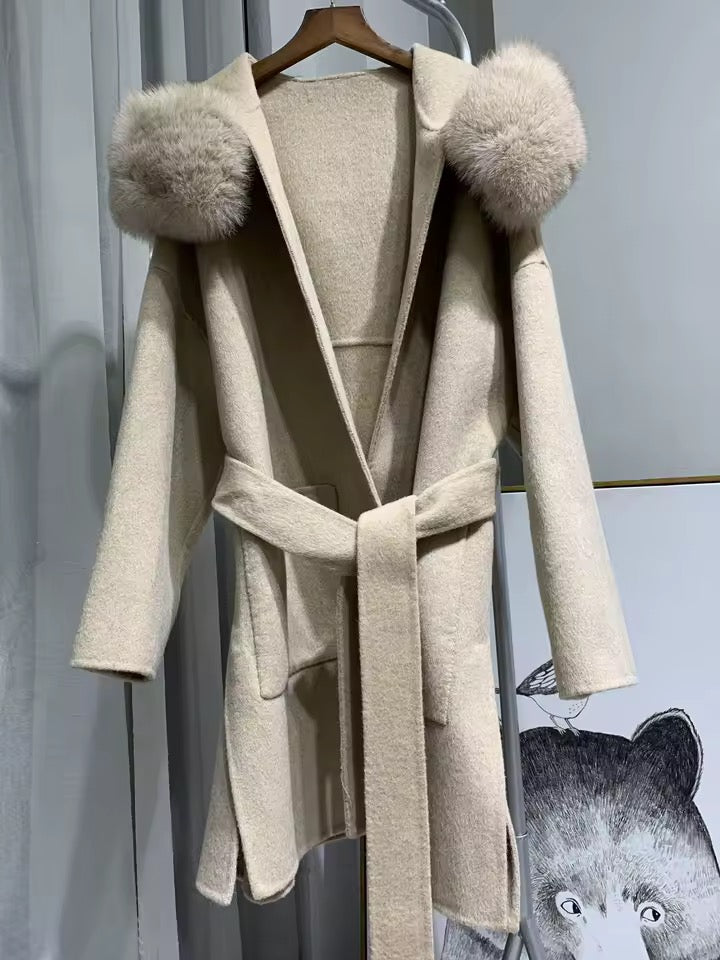 Noelia fur coat- warm beige