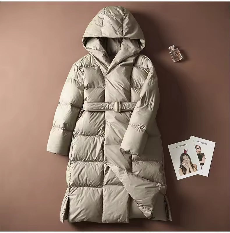 Amara long down jacket- beige