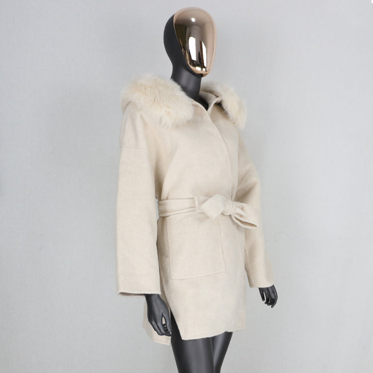 Noelia fur coat- beige