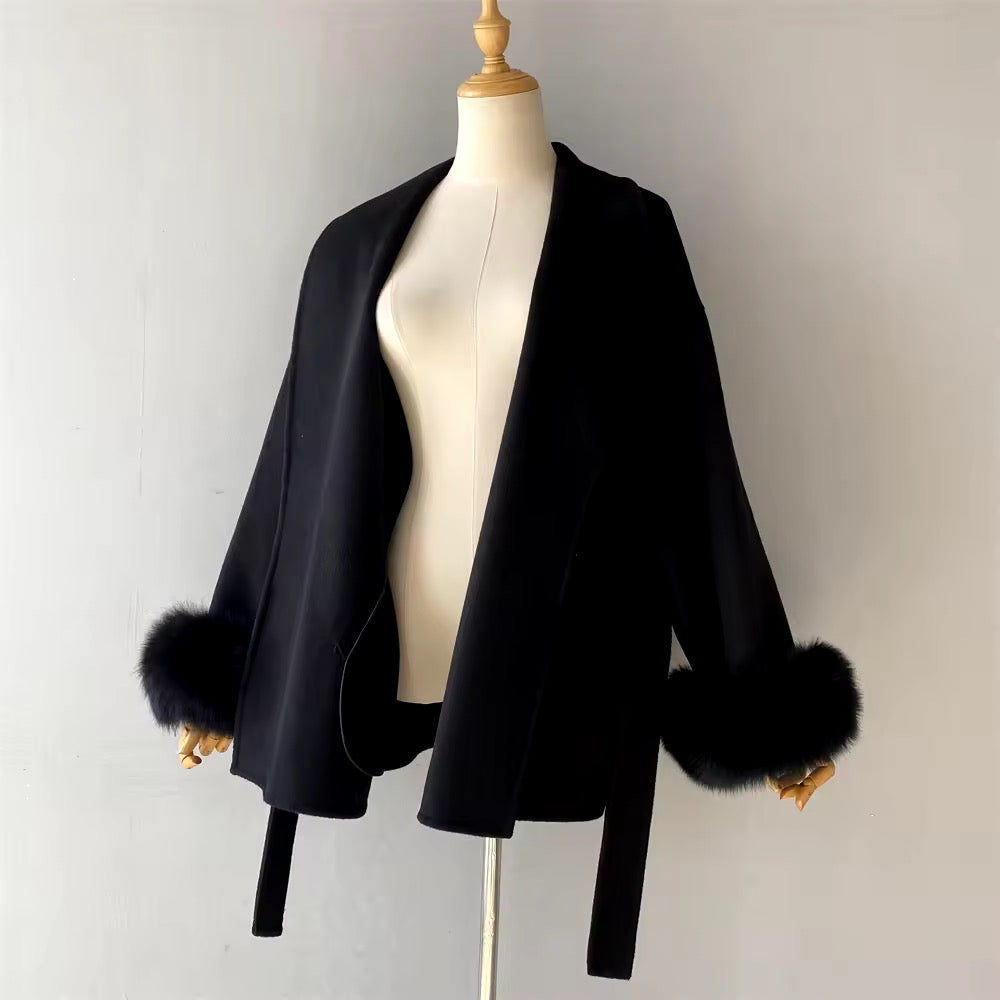 Betsy fur coat- black