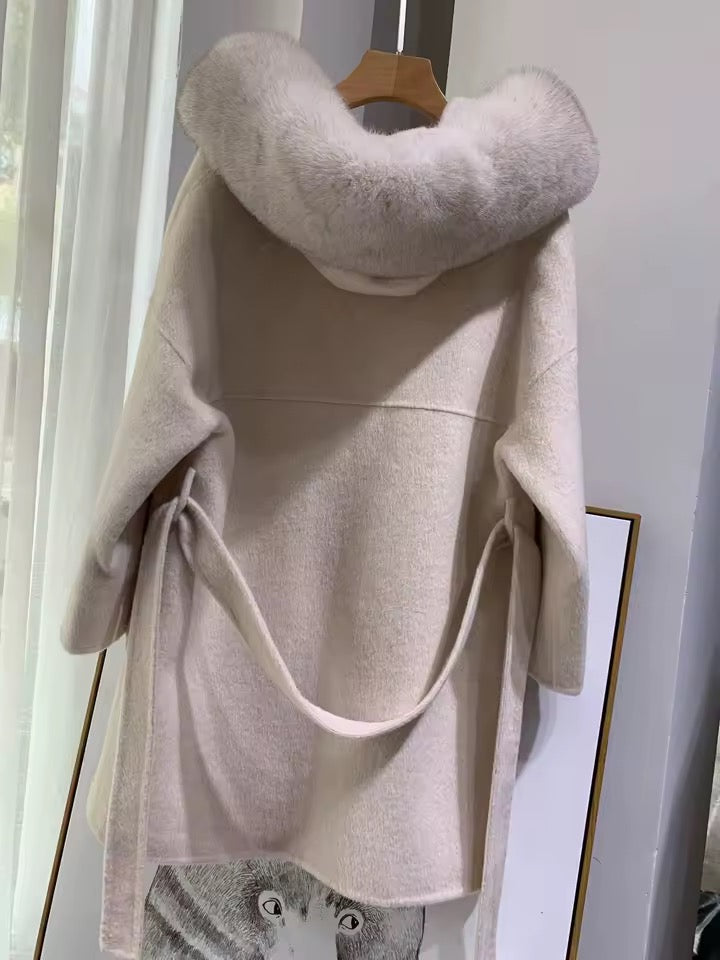 Noelia fur coat- light beige