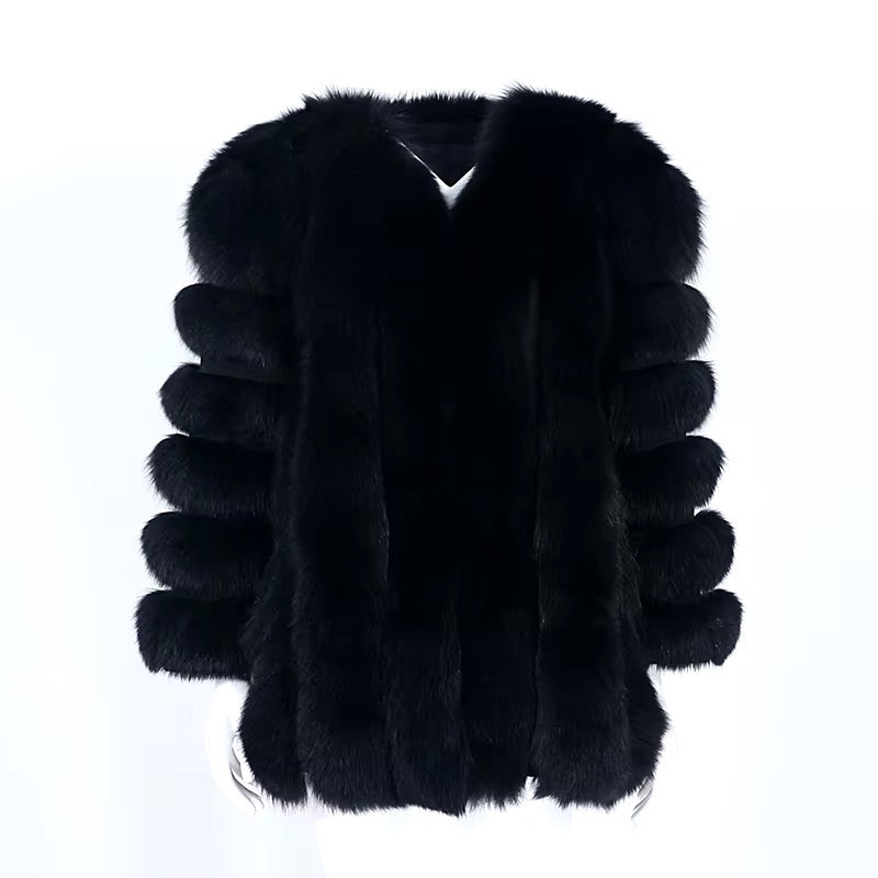 Aurora fur coat- black