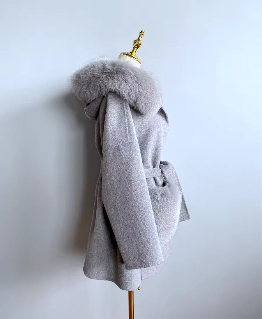 Noelia fur coat extra- grey