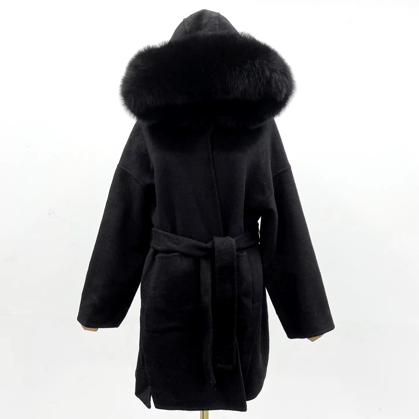 Noelia fur coat- black