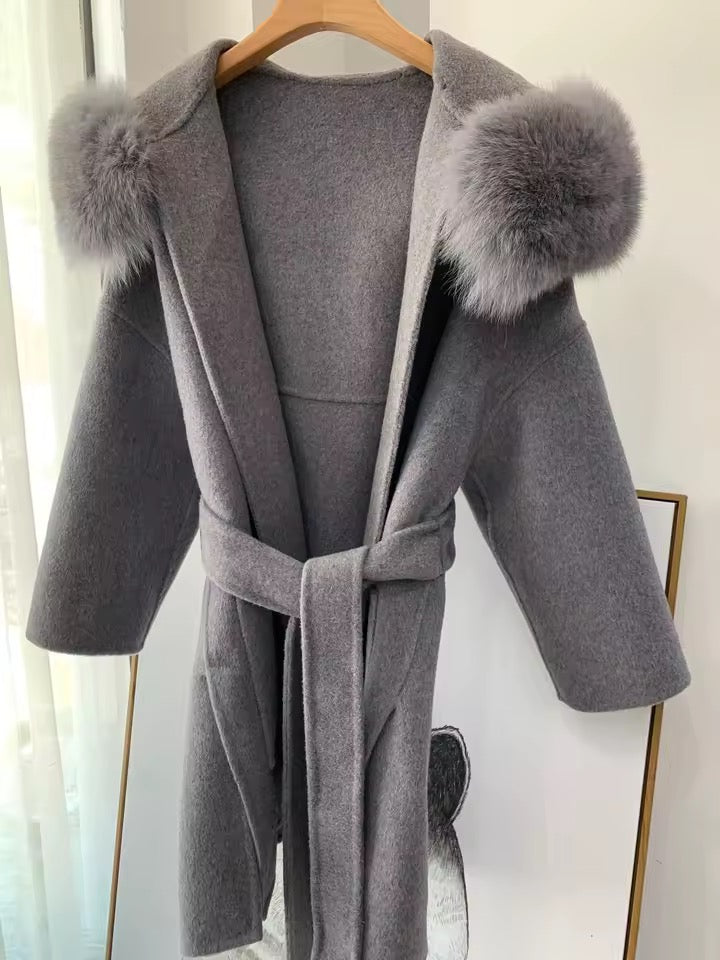 Noelia fur coat- grey