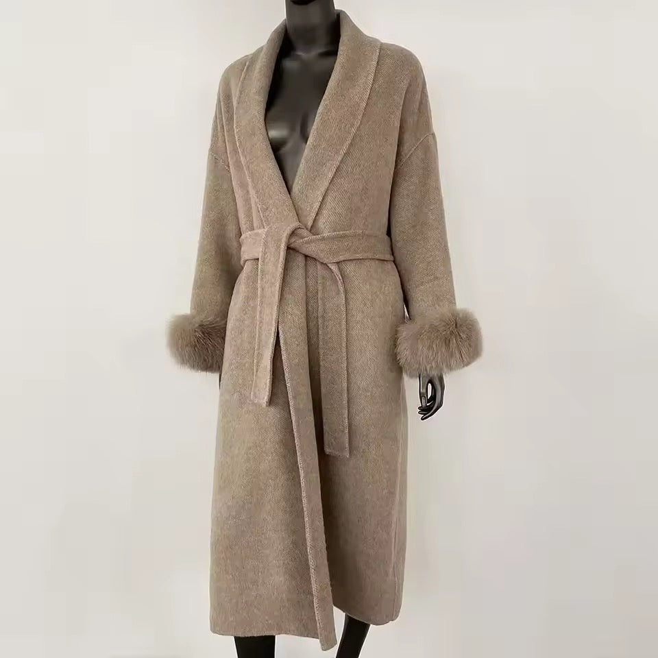 Betsy fur coat- long deep beige
