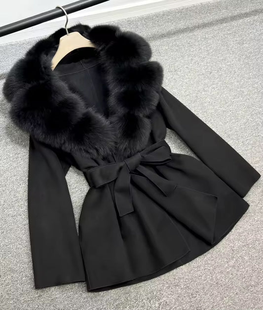 Mona fur coat- black