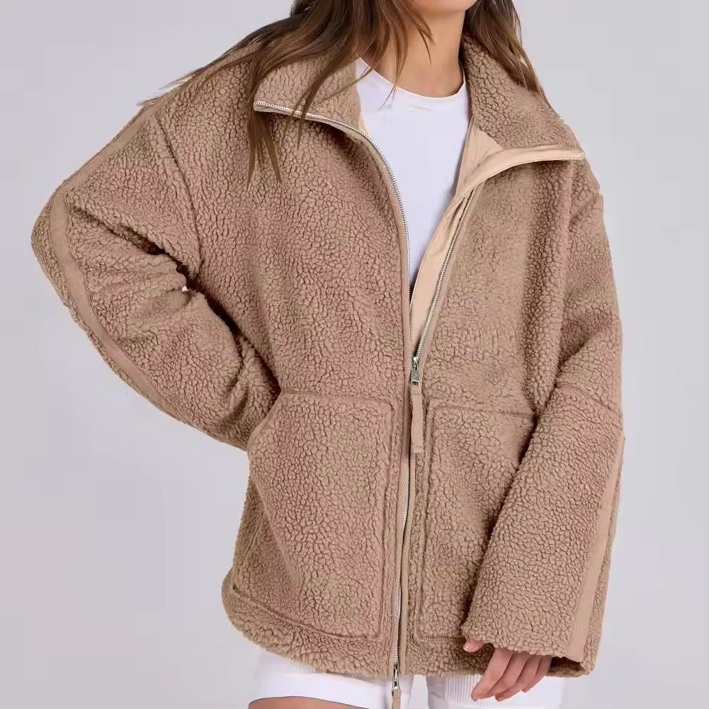 Lara teddy jacket- brown
