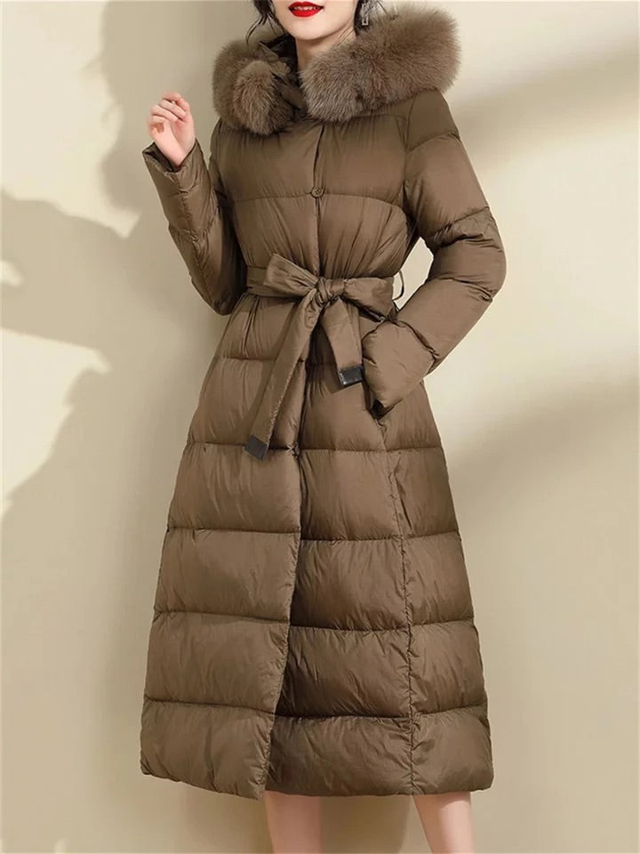 Belle down coat- brown