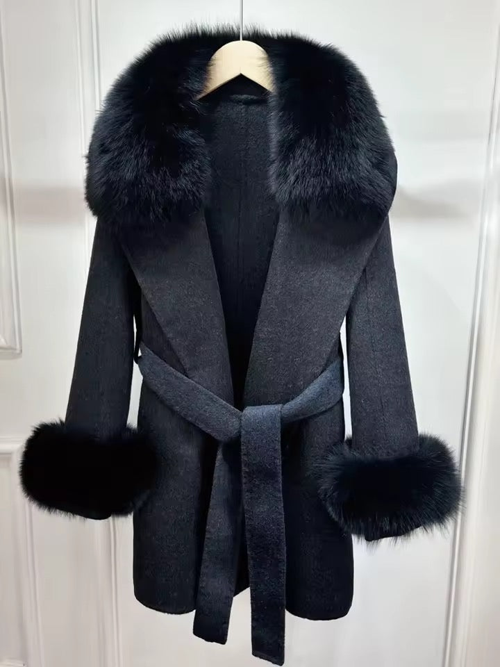 Vera fur coat plus- black