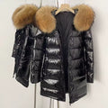 Maxine down coat- black/brown