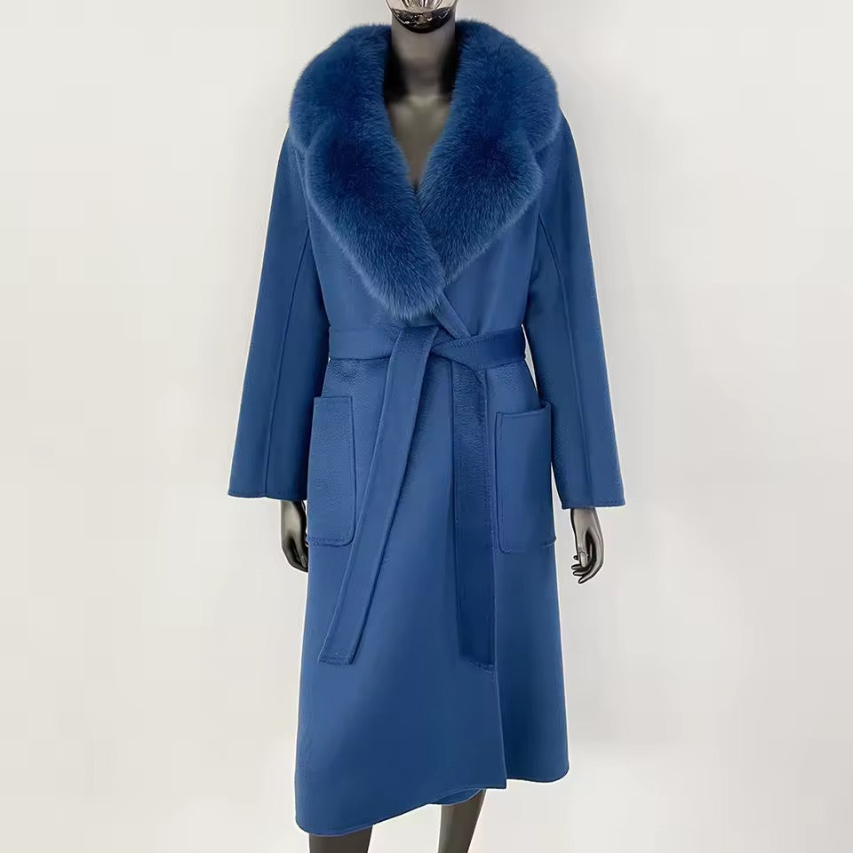 Glinda fur coat- dark blue