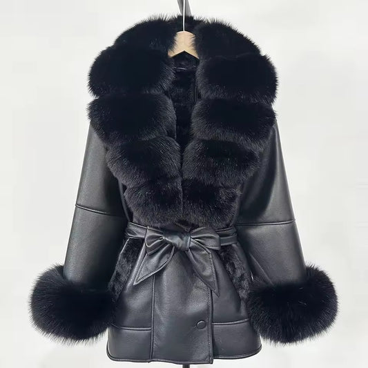 Jennie fur jacket- black
