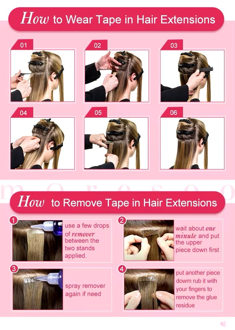 Hair extensions tape in