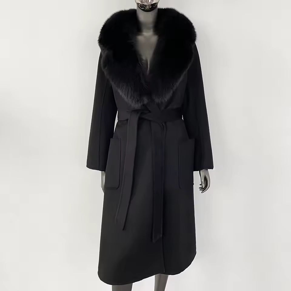 Glinda fur coat- black